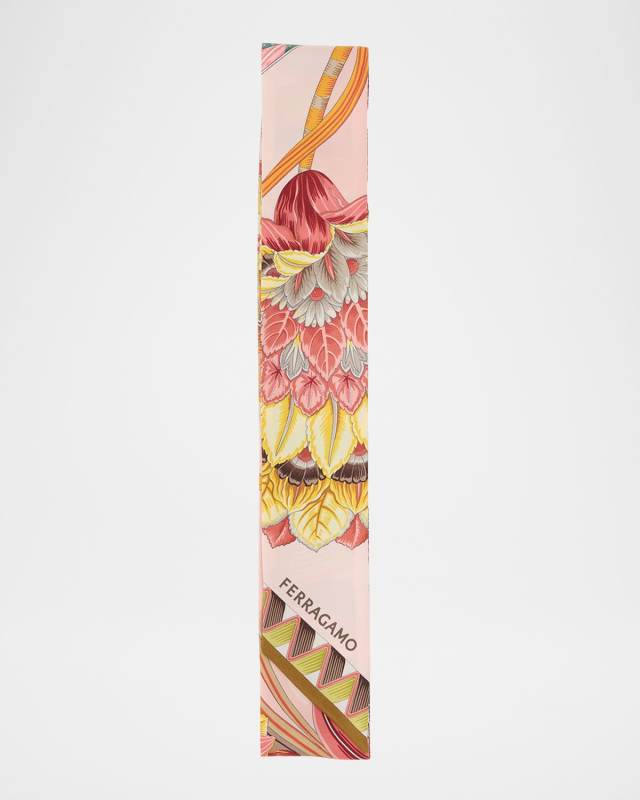Floral-Print Silk Scarf